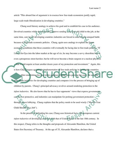 Rhetorical analysis of Ha-Joon Changs My Six-Year-Old Son Should Get a Job