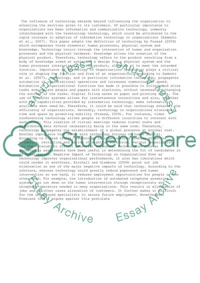 Importance of Technology to Organizations