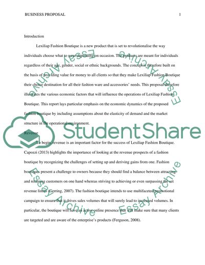 Business Proposal for Lexiliap Fashion Boutique