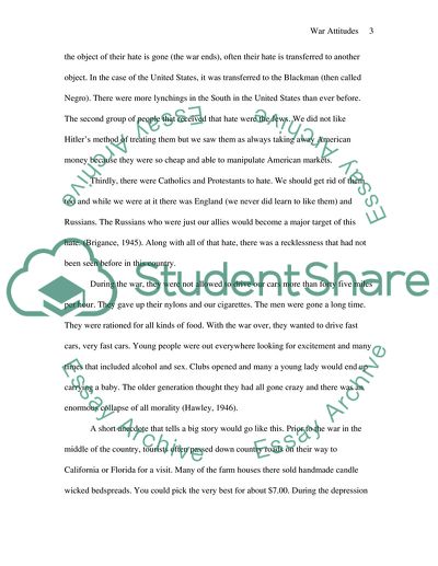 Magizines articals from March 1945 to Jan 1946 before and after Additudes towards the war and Japan