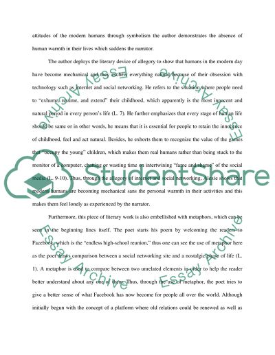 Commentary for IB Literature Facebook sonnet