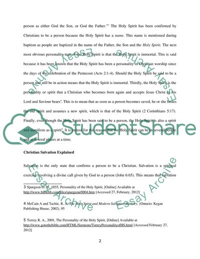 The Role of the Holy Spirit in Christian Salvation and Its Importance for Pentecostal Evangelism