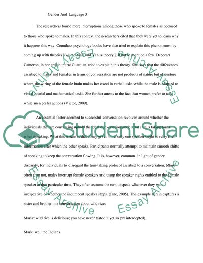 Gender and Language in Social Relations