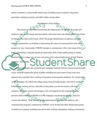 Effectiveness of PR Campaigns Initiated by UNICEF