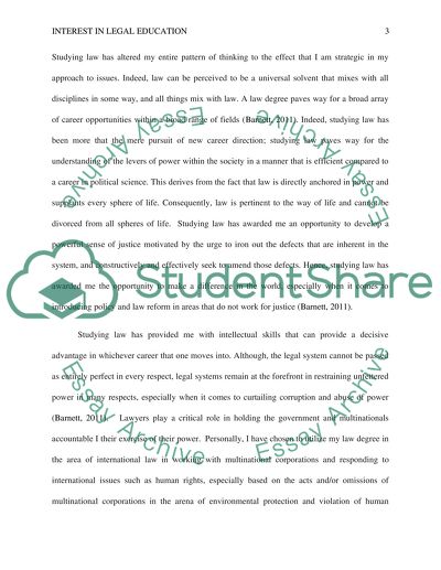 Interest in Legal Education