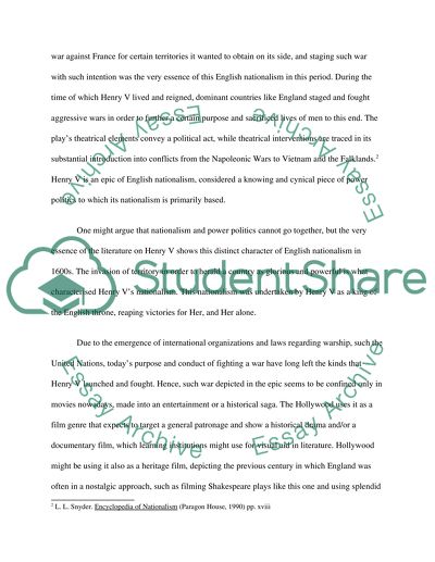 Nationhood and Nationalism in Henry V