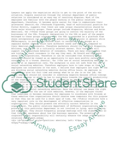 Ethical Responsibilities of Public Relations Personel