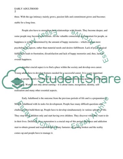 childhood to young adulthood essay