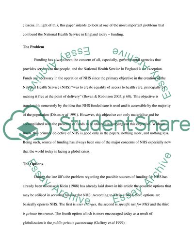 Th Ways of National Health Service Funding