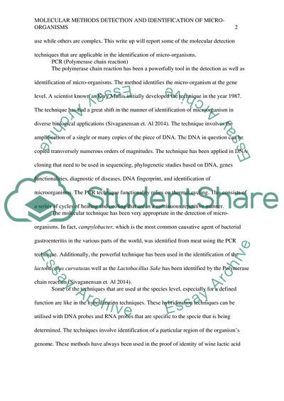 Molecular Methods Detection and Identification of Micro-Organisms