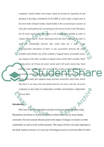 Do Oil Prices influence Non-Oil Sector Stocks in Saudi Arabia