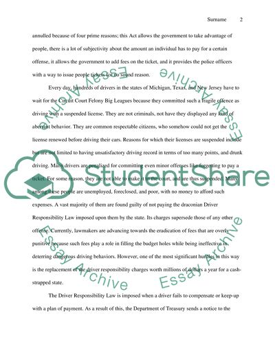 Driver Responsibility Law