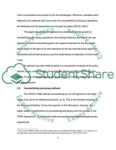 Globalization of Production and the Spread of Counterfeit Products