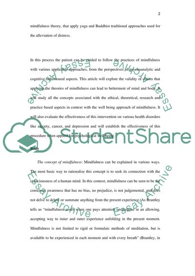 Mindfulness Approach