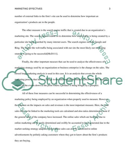 Measures of Marketing Effectiveness