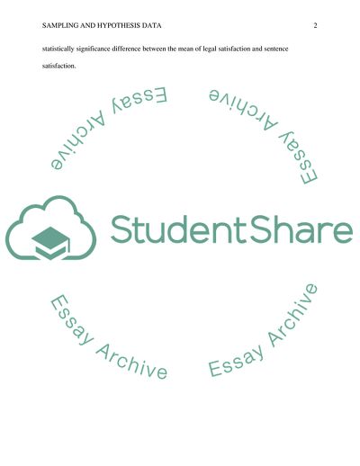 Sampling and Hypothesis Data