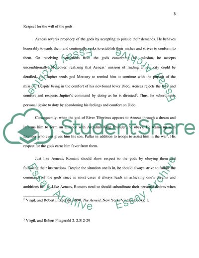 Aeneas Noble Qualities of the Romans