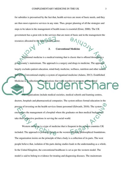 Should Health Authorities in United Kingdom Use of Their Budget for Complementary Medicine