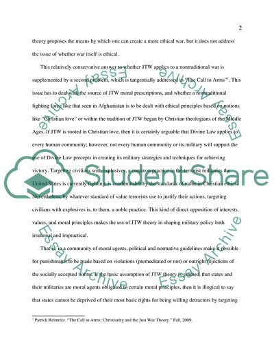 Analysis of Just War Theory