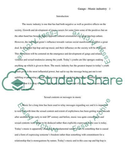 Gangs and the Music industry