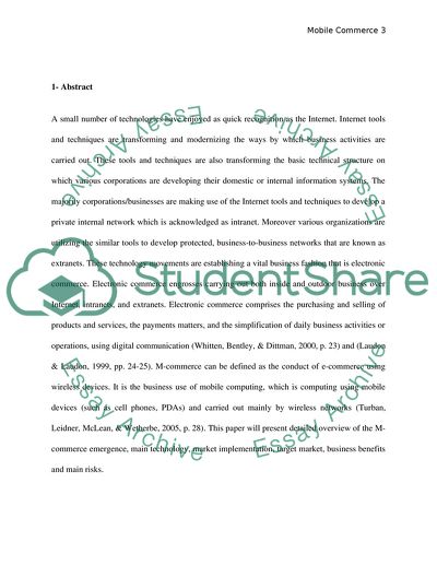 The Problems Regarding the Mobile Commerce Business Solution