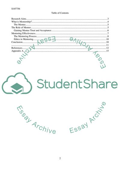 Preparation for Mentorship