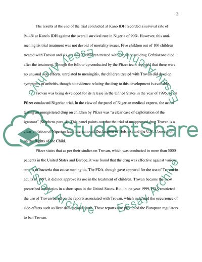 Pfizer Incorporated: Trovan or Trovafloxacin