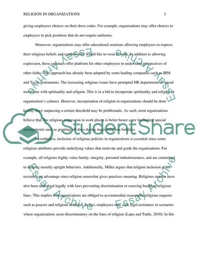 Religion in Organizations