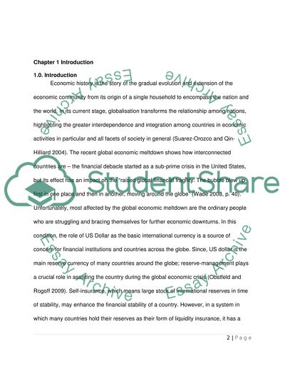 Macroeconomics - US Dollar as the Basic International Currency