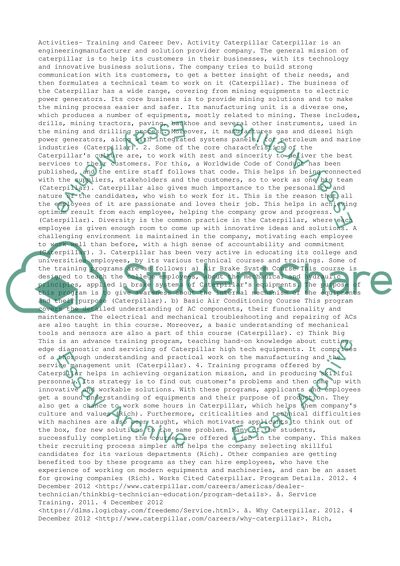 Activties - Training and career Dev