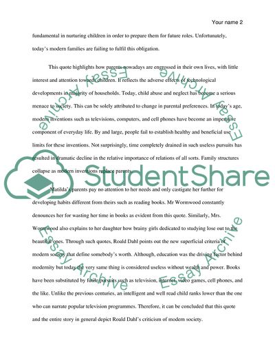 Ronald Dahlias Criticism of Modern Society