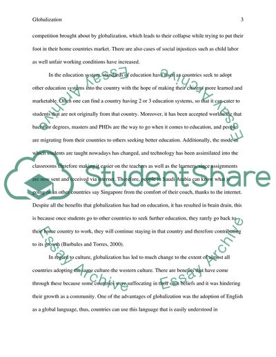 Globalization and Economy, Culture and Education