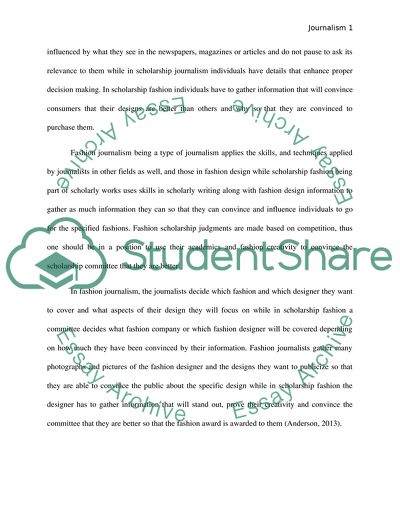 Fashion Journalism and Scholarship