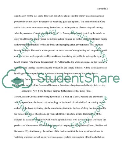 Technology cause of obesity