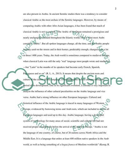 Language Practices in the Arabic Community