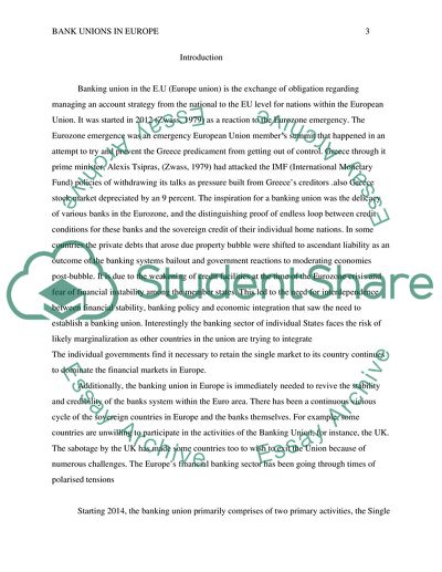 Bank Unions in Europe