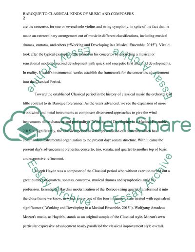 Baroque to Classical Kinds of Music and Composers