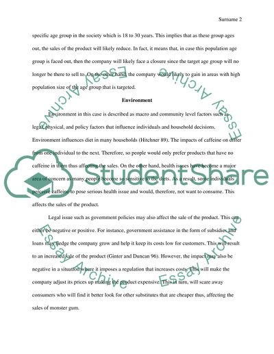Macroenvironmental Impact on the Company Product Sales