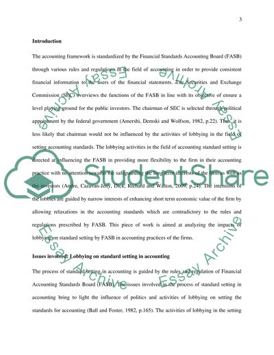 Lobbying on Standard Setting in Accounting