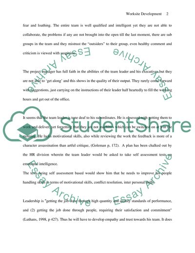 Finial Paper Worksite Development Paper