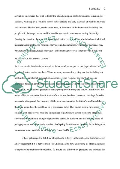 African marriages: for love or for money