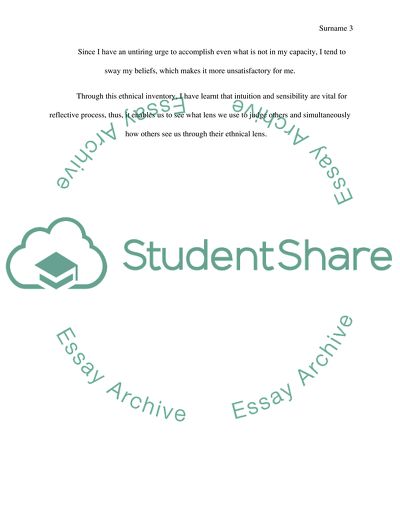 Personal ethics inventory