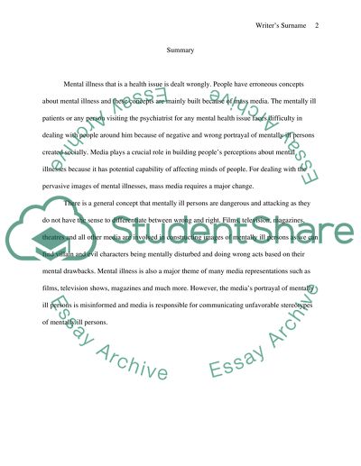 Media Madness: Public Images of Mental Illness