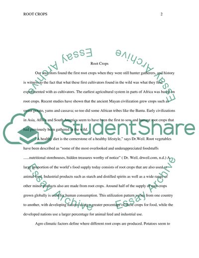 The Root Crop Industry