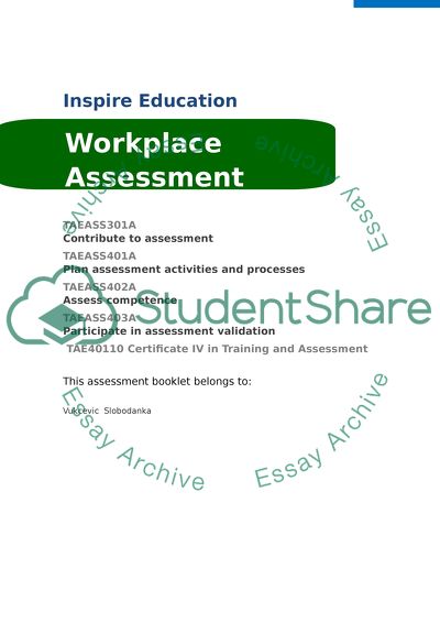 TAE40110 CERTificate IV in Training and Assesment