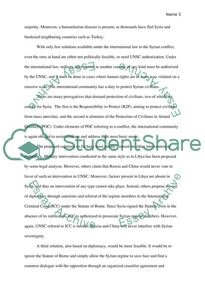 Legal Strategies to Protect the Civilians in Syria