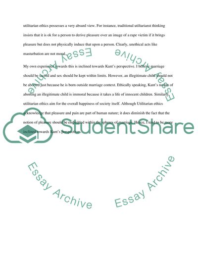 The Utilitarian and Kants Approaches