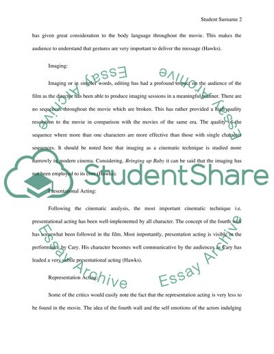 Film Analysis - Bringing Up Baby
