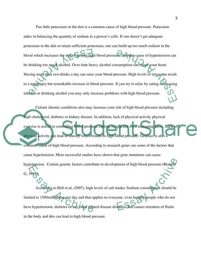 Analysis of Hypertension Condition
