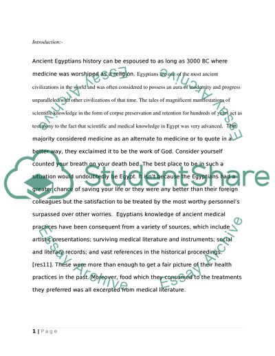 Ancient History of Egyptian Medicines